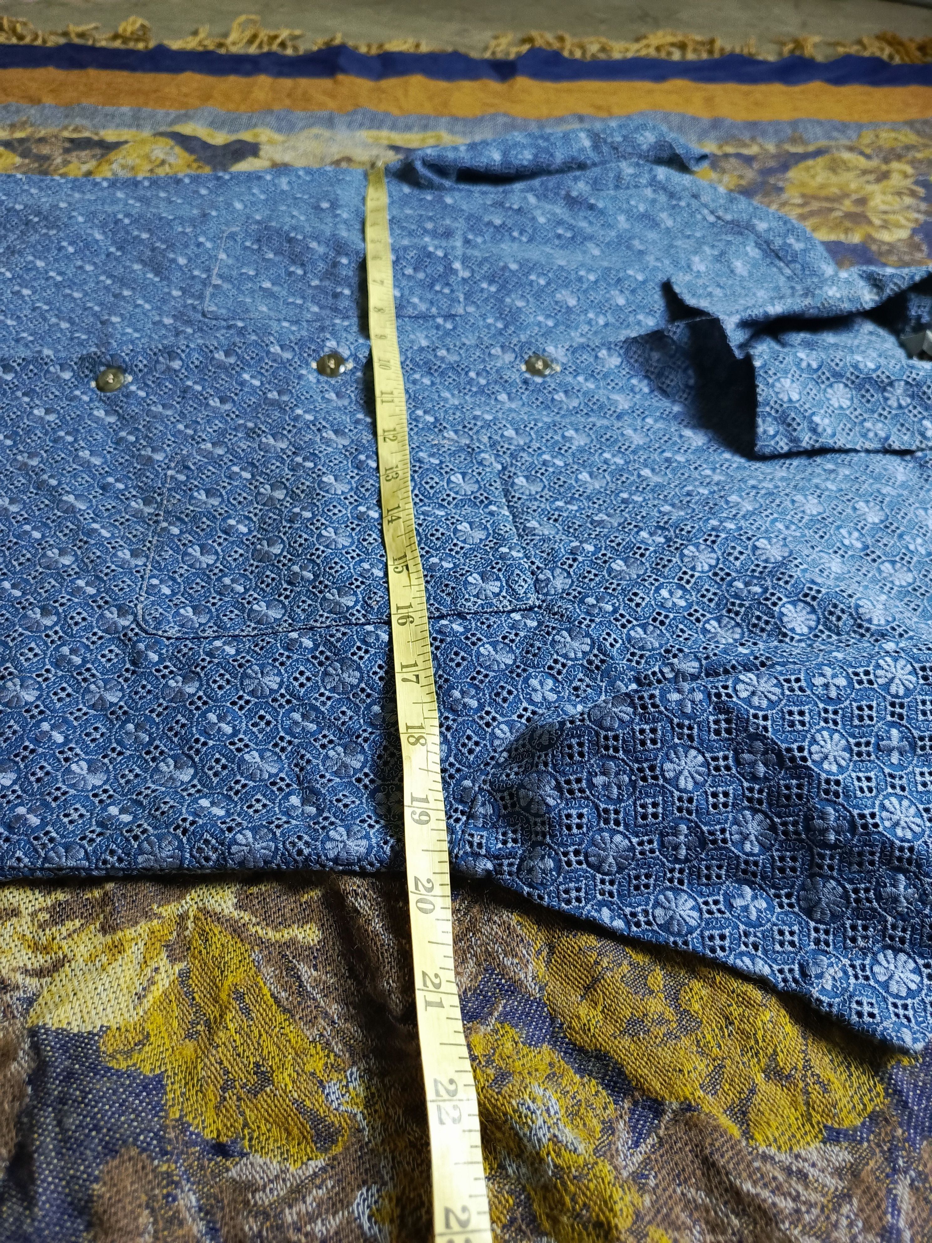 Japanese Brand Tetoron Tokyo Y.K. Classic Blue Print Shirt – Easygoing Look Size US M / EU 48-50 / 2 - 8 Thumbnail