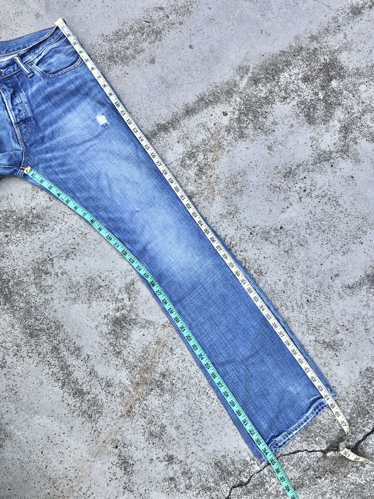 Abercrombie & Fitch FLARED A&F WASHED BLUE DENIM Size US 34 / EU 50 - 12 Thumbnail