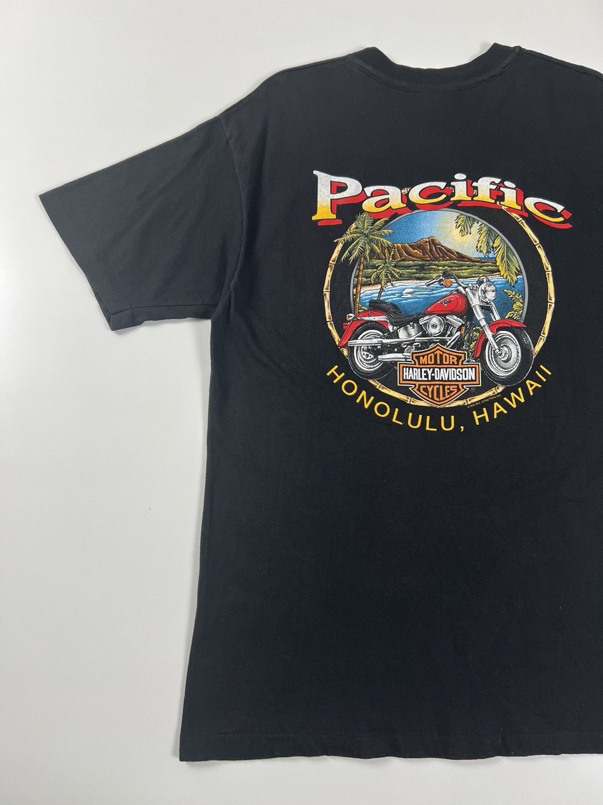 Harley Davidson × Vintage Vintage Harley Davidson Pacific Honolulu Hawai Tee Size US L / EU 52-54 / 3 - 6 Thumbnail