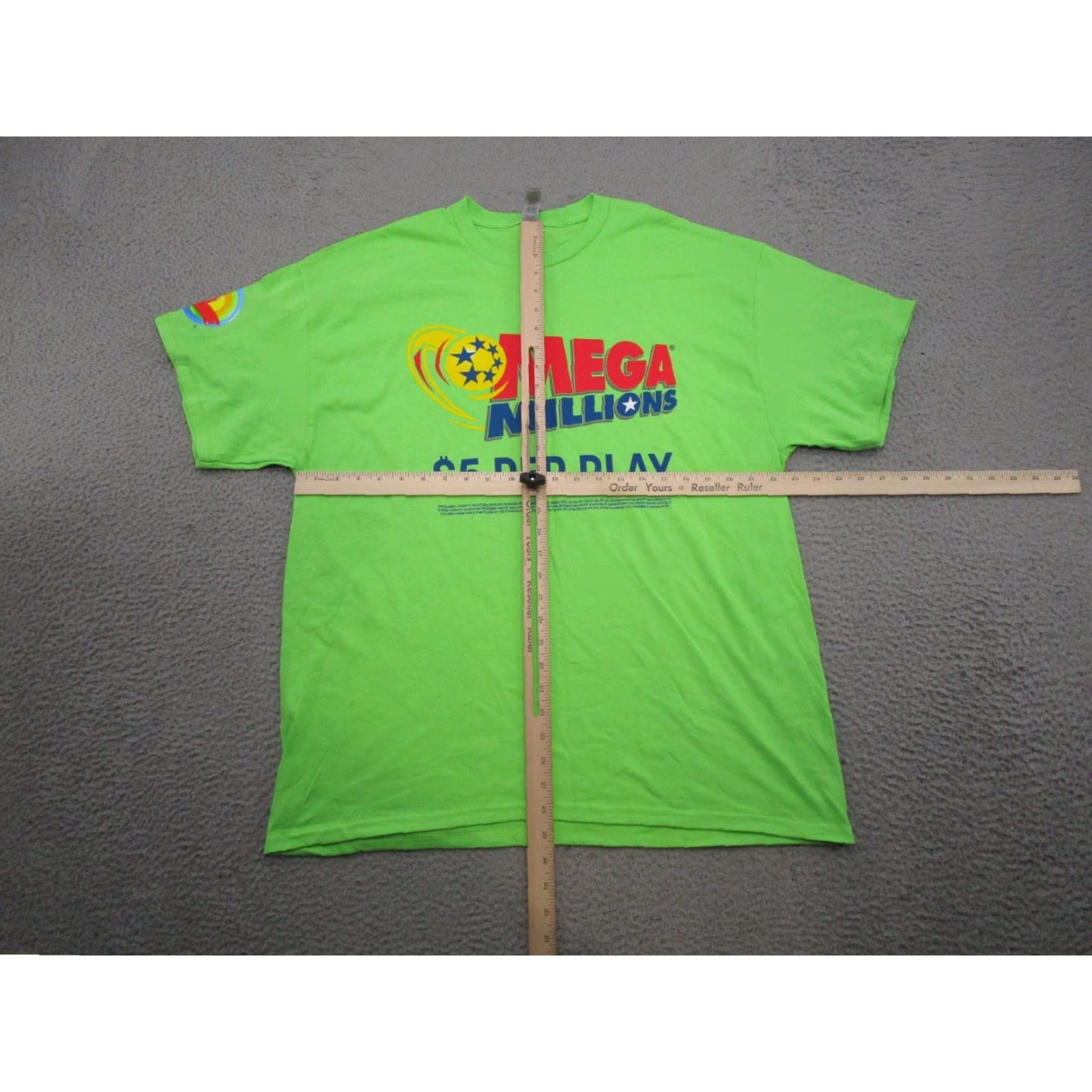 Gildan Mega Millions Lottery Graphic T-Shirt Mens XL Colorful Green Gambling Shirt Baseball? Size US XL / EU 56 / 4 - 7 Thumbnail