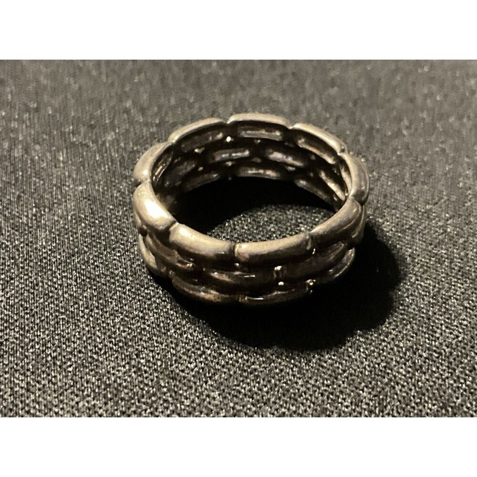 Other 925 Sterling Silver Basket Weave Ring Size 7 Size ONE SIZE - 3 Thumbnail