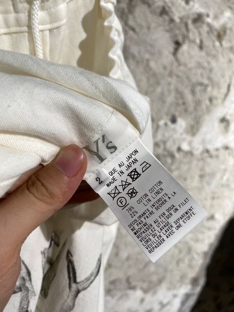 Yohji Yamamoto Yohji Yamamoto Y's printed white slacks-2505 Size US 30 / EU 46 - 9 Thumbnail