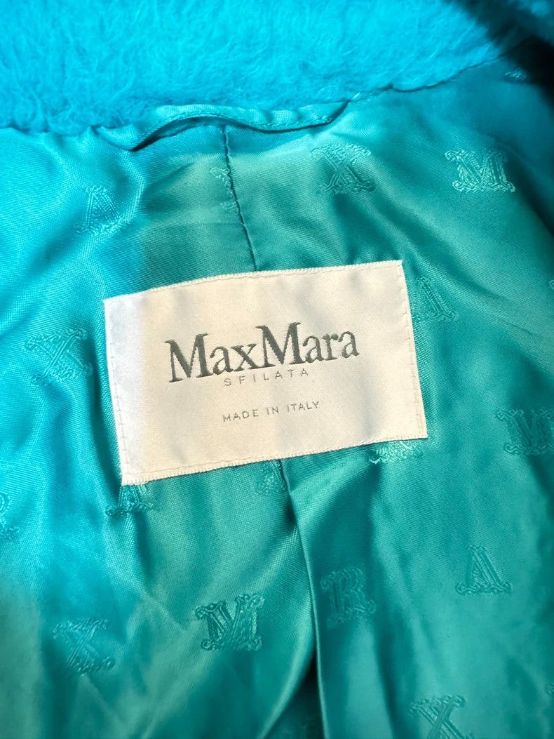 Max Mara Max Mara Teddy Turquoise Coat Size L / US 10 / IT 46 - 2 Thumbnail