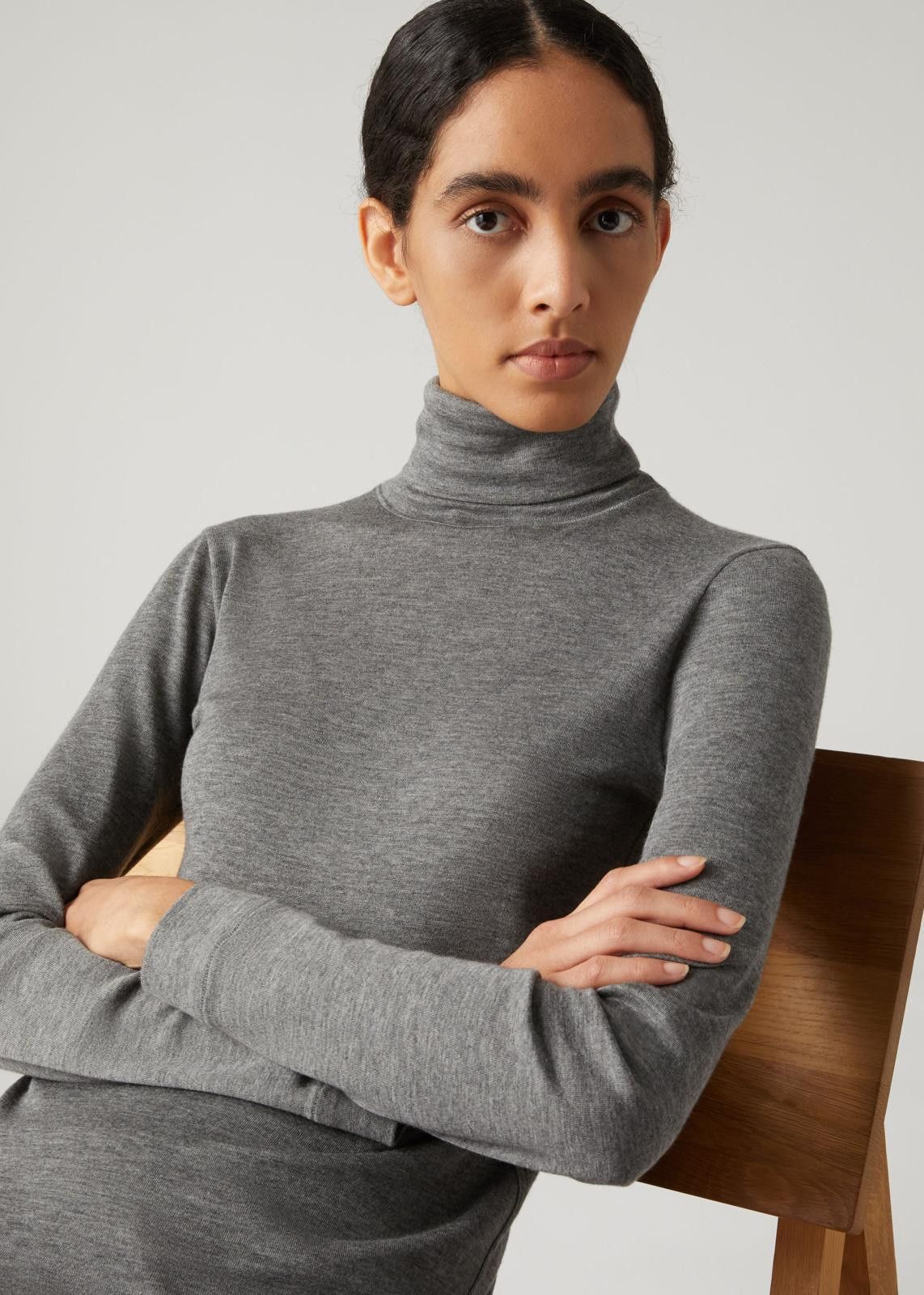 Loro Piana o1srvl11e0125 Guastalla Turtleneck Sweater in Grey Size M / US 6-8 / IT 42-44 - 3 Thumbnail
