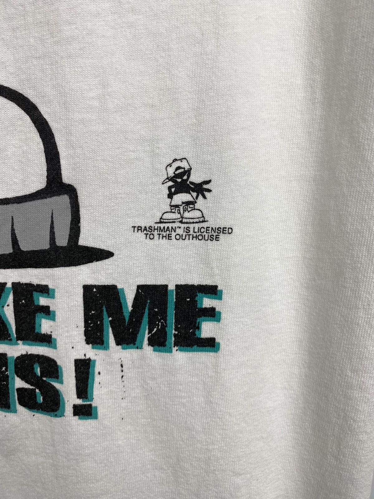 Hanes 🇺🇸 Vintage 90s Whoop Ass Trashman Outhouse Udamon T-shirt Size US XL / EU 56 / 4 - 5 Thumbnail