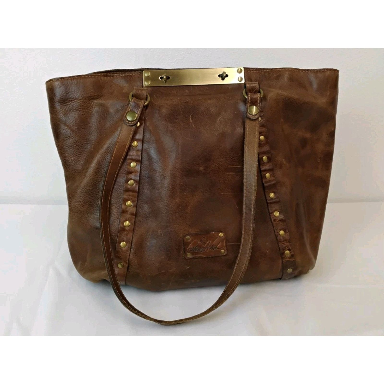 Patricia Nash Patricia Nash Leather Tote Bag Brown Purse Brass Hardware Size ONE SIZE - 3 Thumbnail
