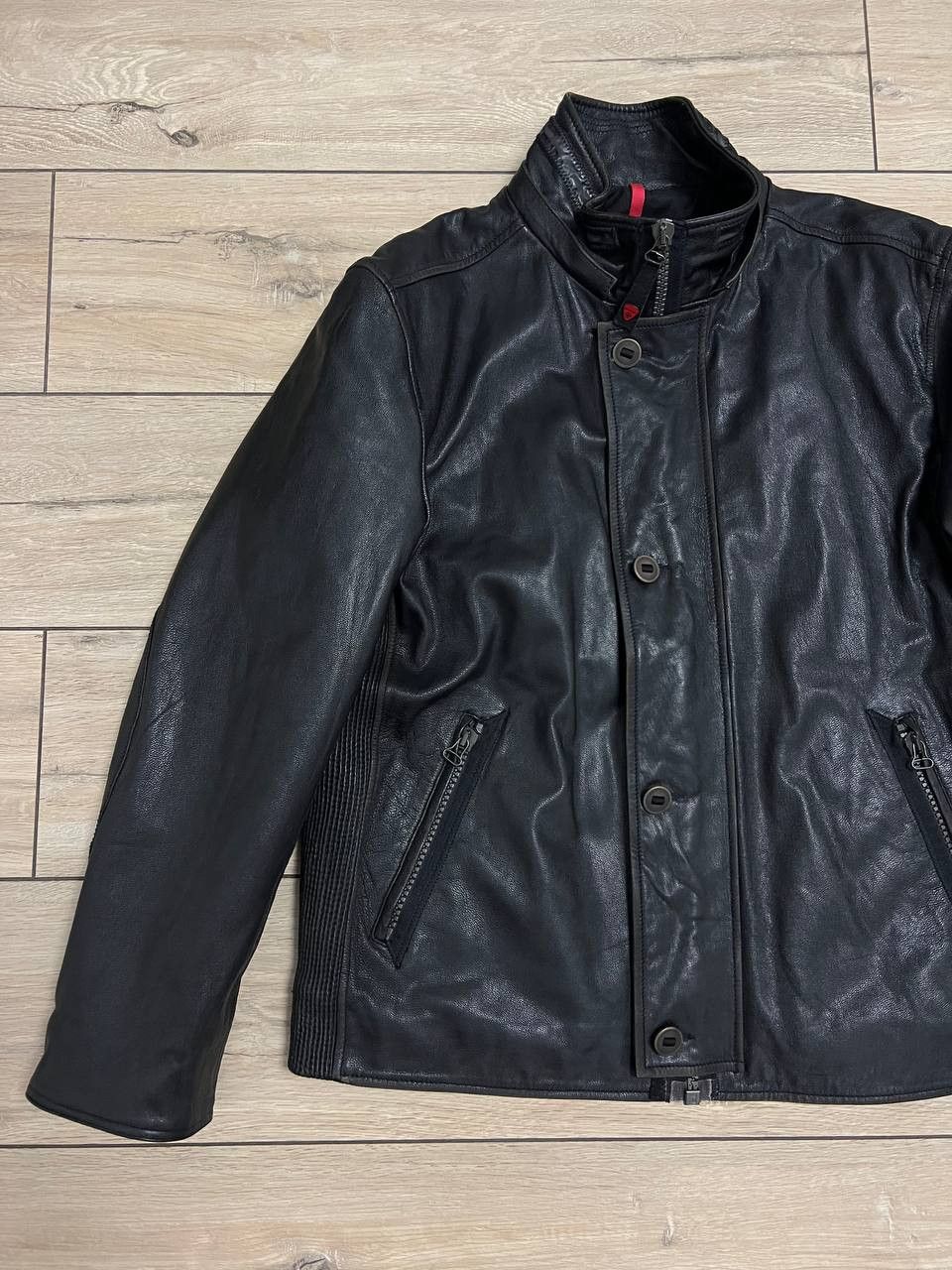 Strellson Strellson Leather Jacket Insulated Black Moto Style sz 2XL Size US XXL / EU 58 / 5 - 3 Thumbnail