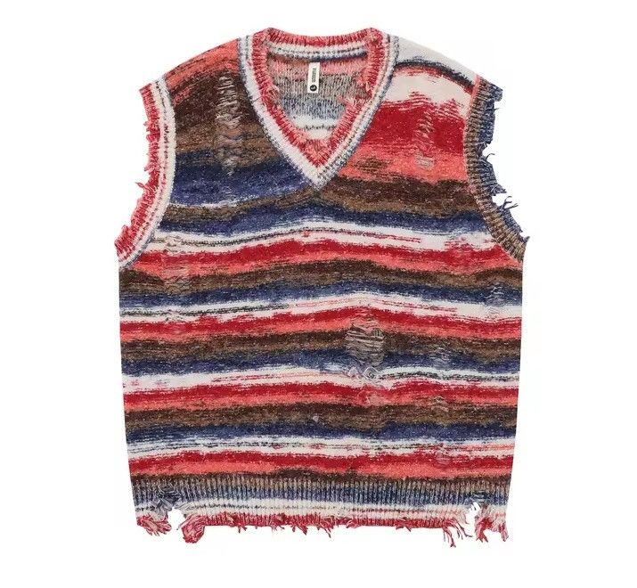 Japanese Brand Knitted sweater vest vintage Size US L / EU 52-54 / 3 - 1 Thumbnail