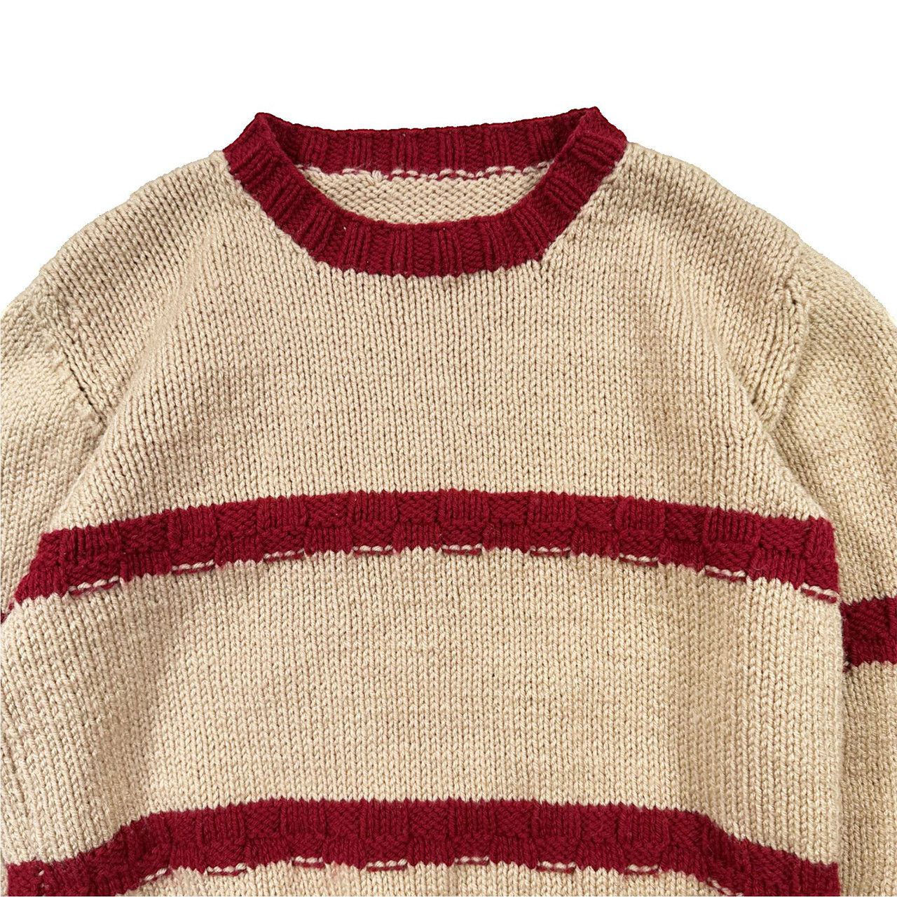 Vintage Vintage 90s Brown & Red Knit Sweater Size US S / EU 44-46 / 1 - 2 Thumbnail