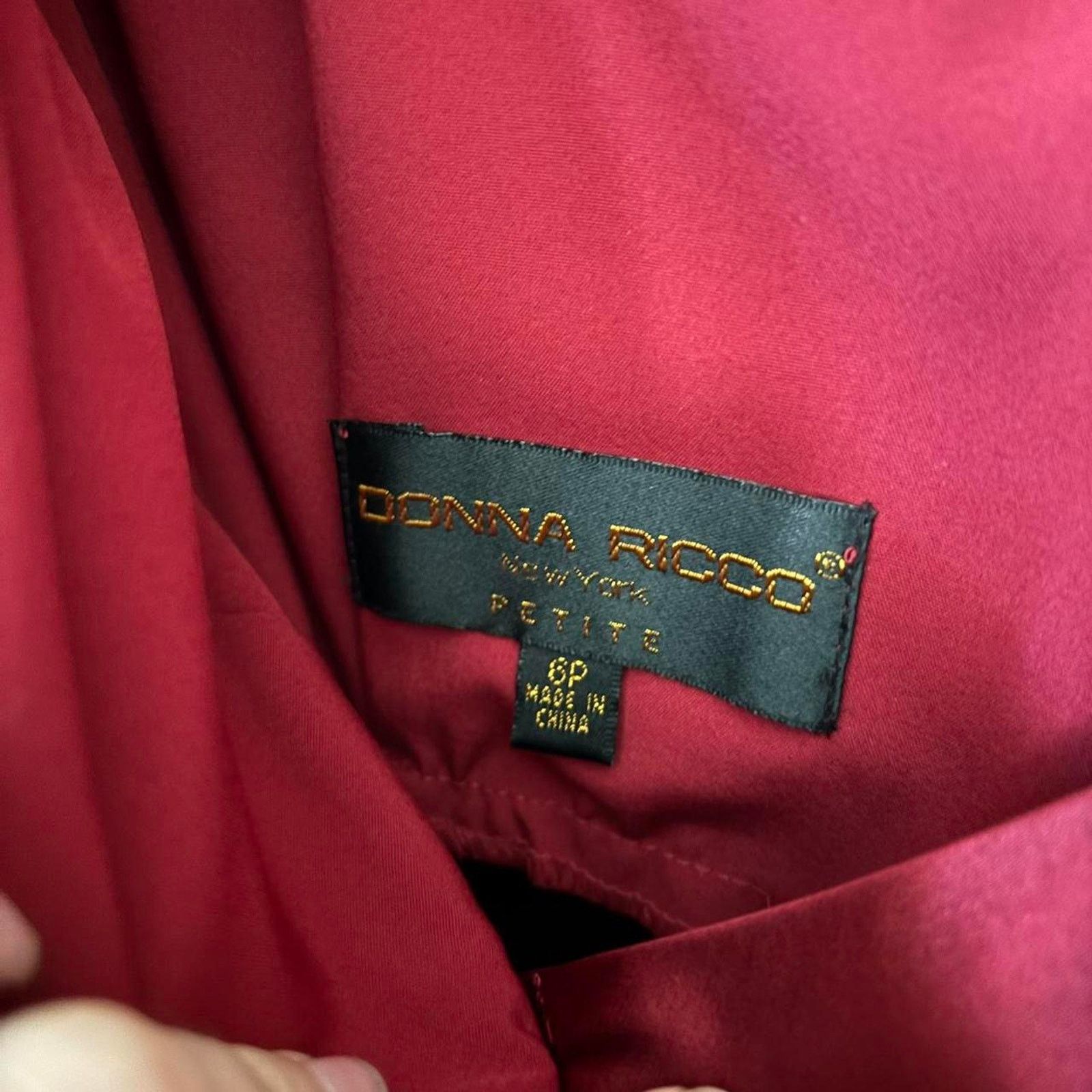 Vintage Vintage Donna Ricco Petite Red Satin Mini Prom Dress 6P Y2K Size M / US 6-8 / IT 42-44 - 5 Thumbnail