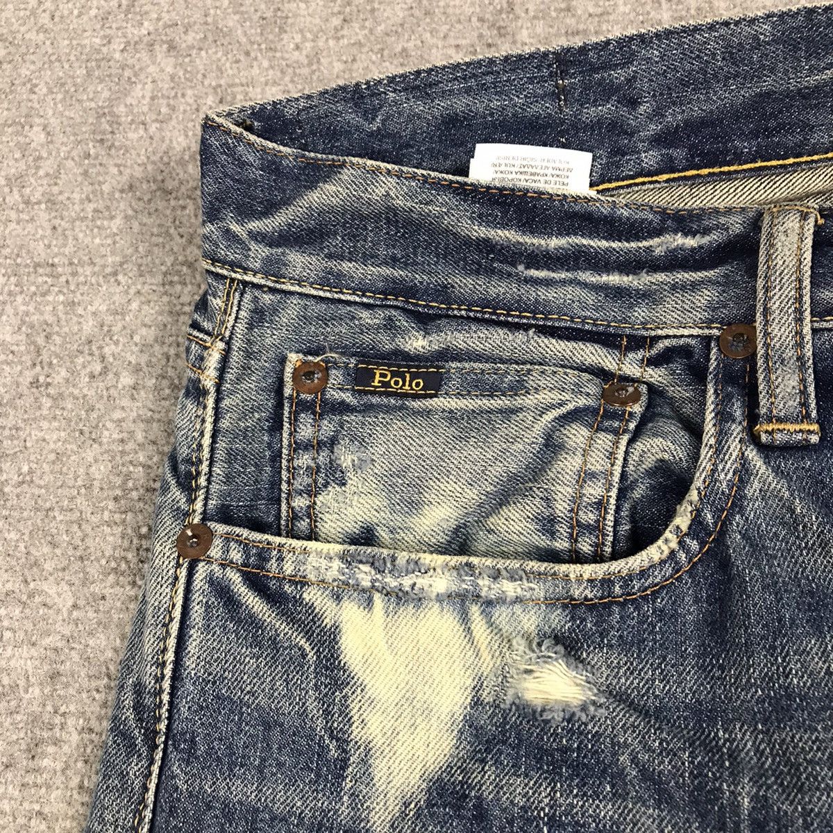 Japanese Brand × Polo Ralph Lauren POLO RALPH LAUREN PATCHWORK DISTRESSED DENIM PANTS Size US 31 - 8 Thumbnail