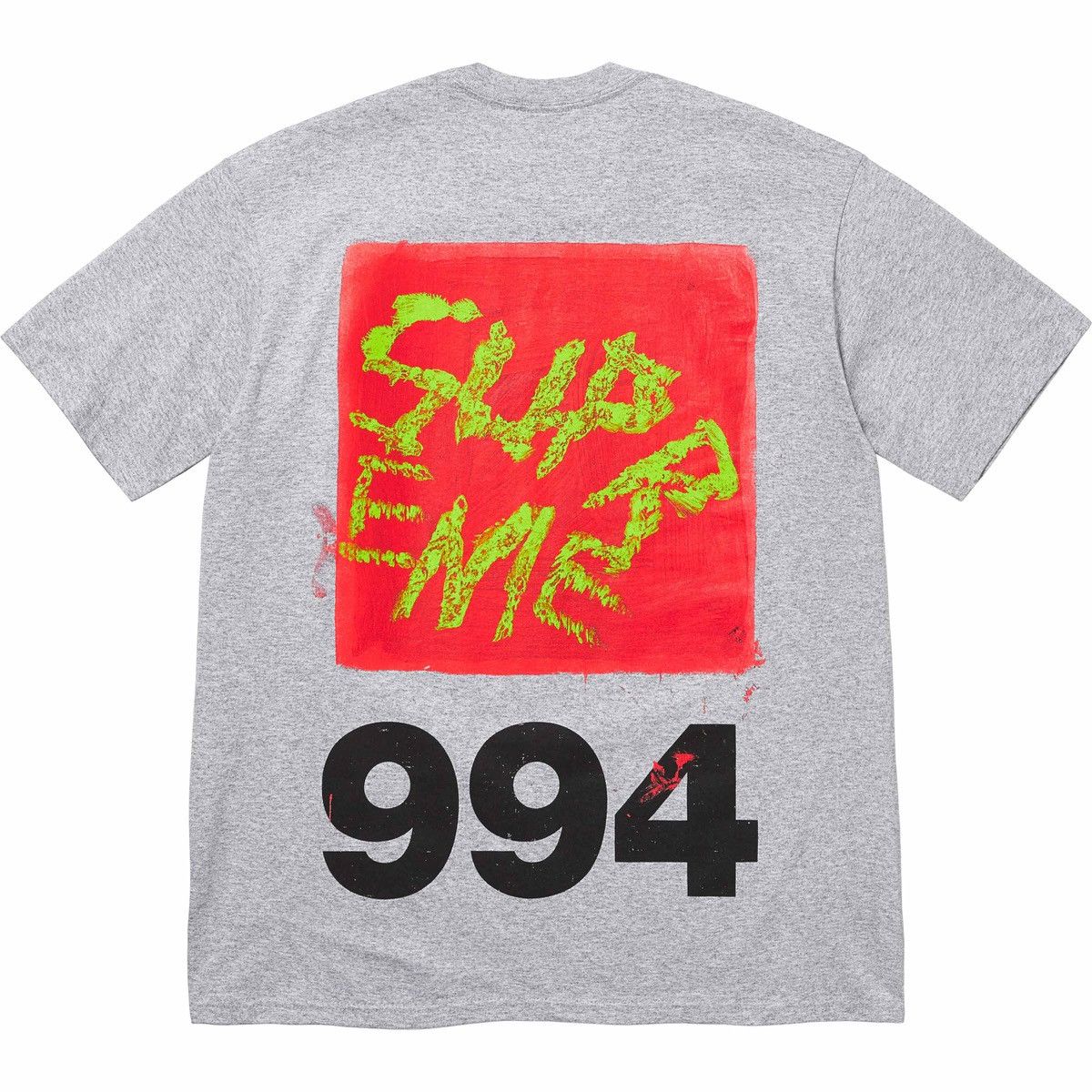 image of Supreme Paint Tee Short Sleeve Grey T-Shirt Xl, Men's