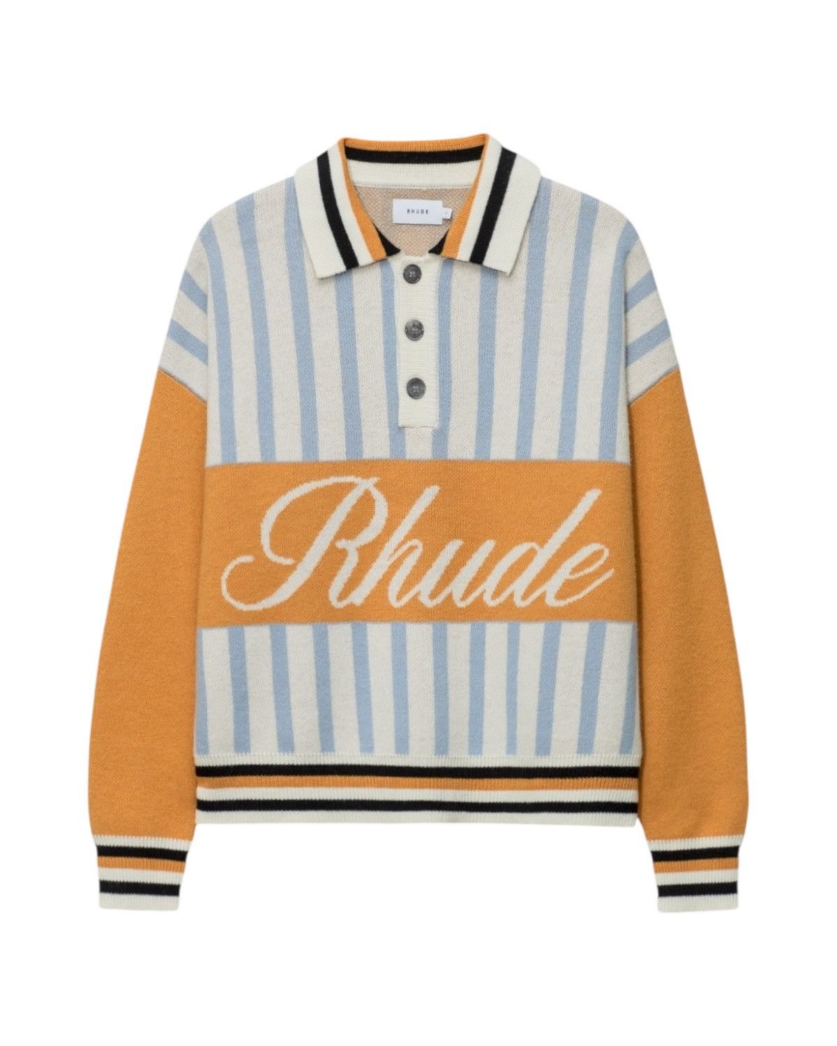 Rhude Rhude Amber Knit Rugby Polo Shirt | Grailed