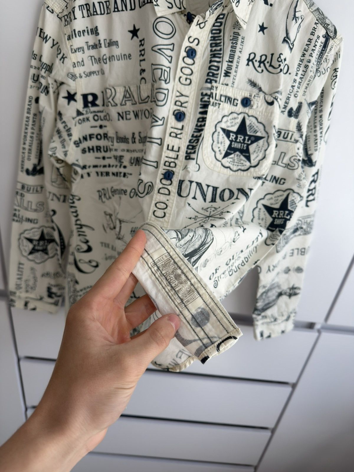 RRL Ralph Lauren RRL Ralph Lauren Poplin Graphic Workshirt Size US M / EU 48-50 / 2 - 6 Thumbnail