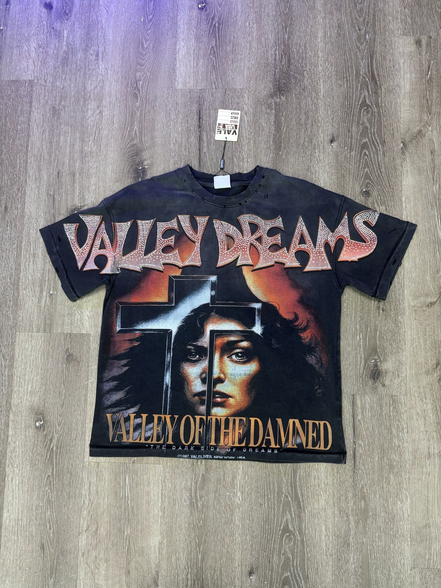 Vale Vale Forever "Damned" Bling Tee (Washed/Black) Size US S / EU 44-46 / 1 - 1 Thumbnail