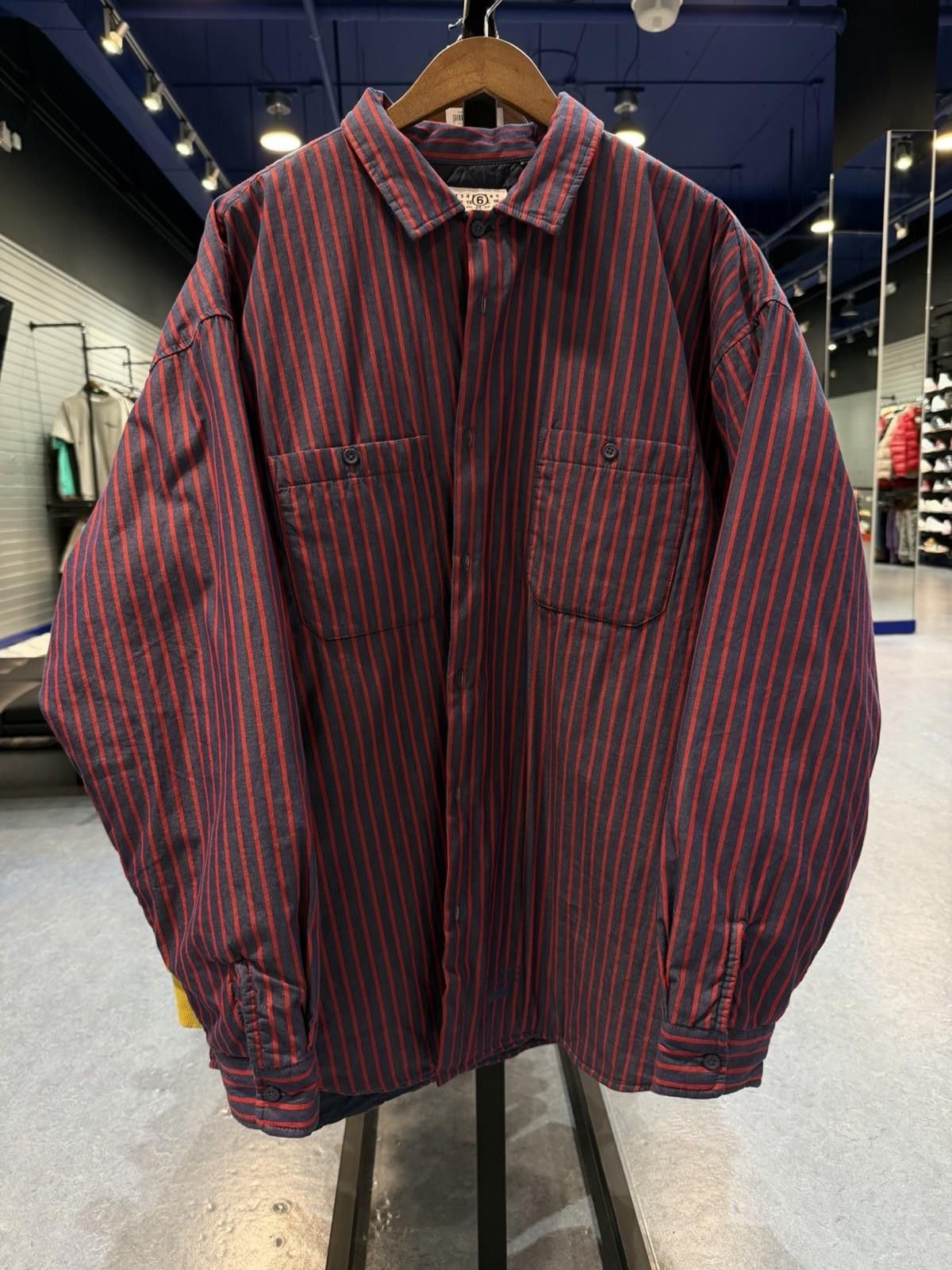 Supreme Supreme MM6 Maison Margiela Padded Shirt Stripe Size XL Size US XL / EU 56 / 4 - 4 Thumbnail