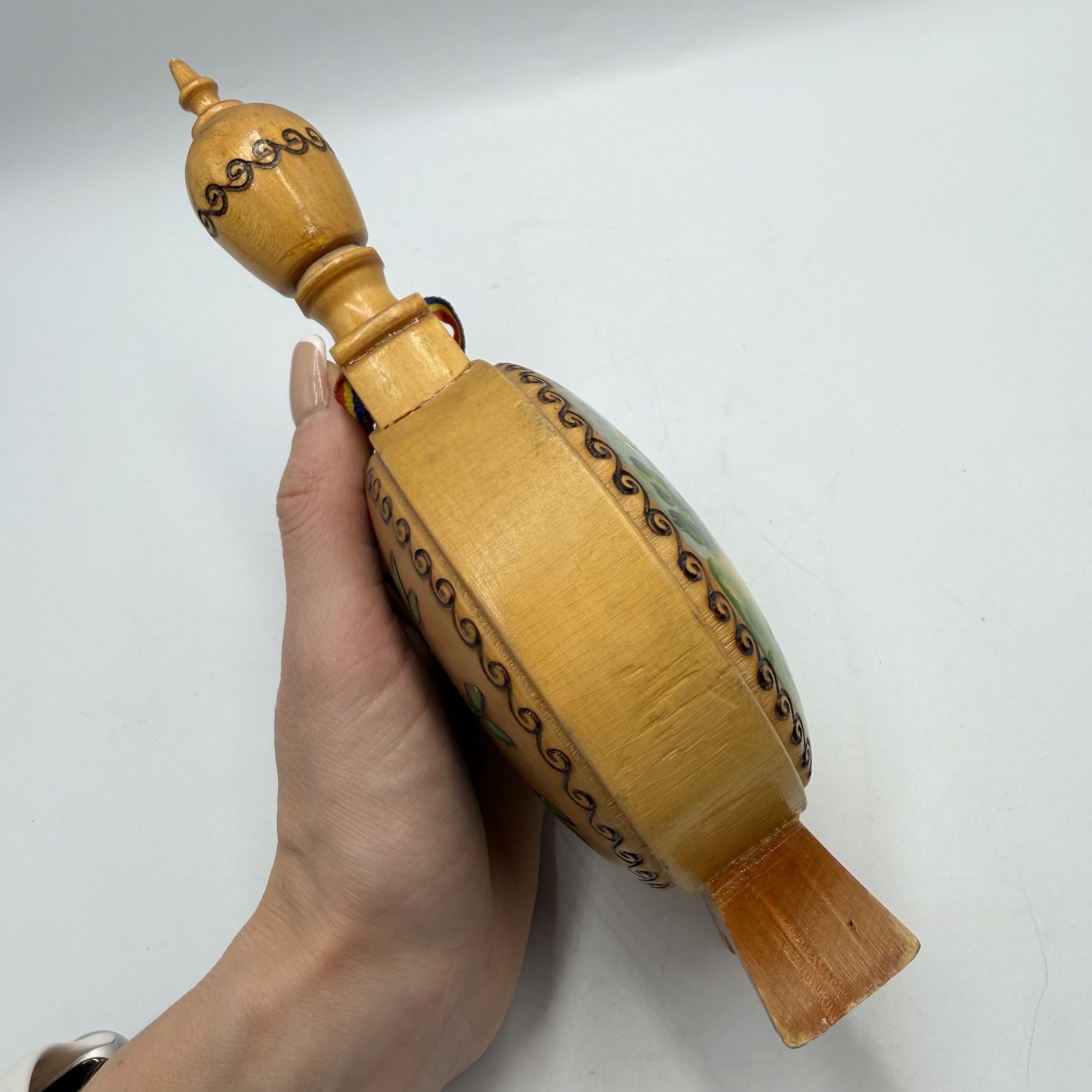 Vintage Vintage Wooden Kumanets Hand Painted Folk Art Decanter Size ONE SIZE - 10 Thumbnail