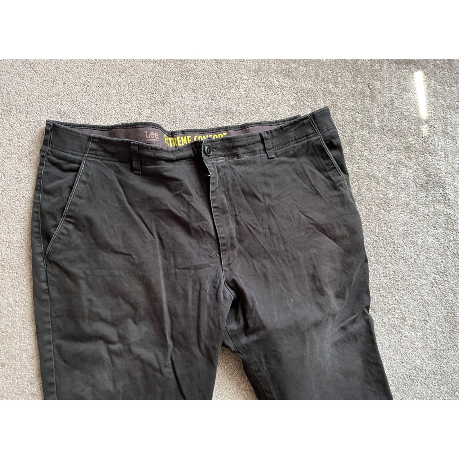 Lee Lee Jeans Pant, Men's, Straight, Black, 44x24 Inseam Hemmed, Comfort Khakis, 44 Waist, 44x23 Hemmed, Regular Size, Mens, Black, Comfort Size US 44 / EU 60 - 2 Thumbnail