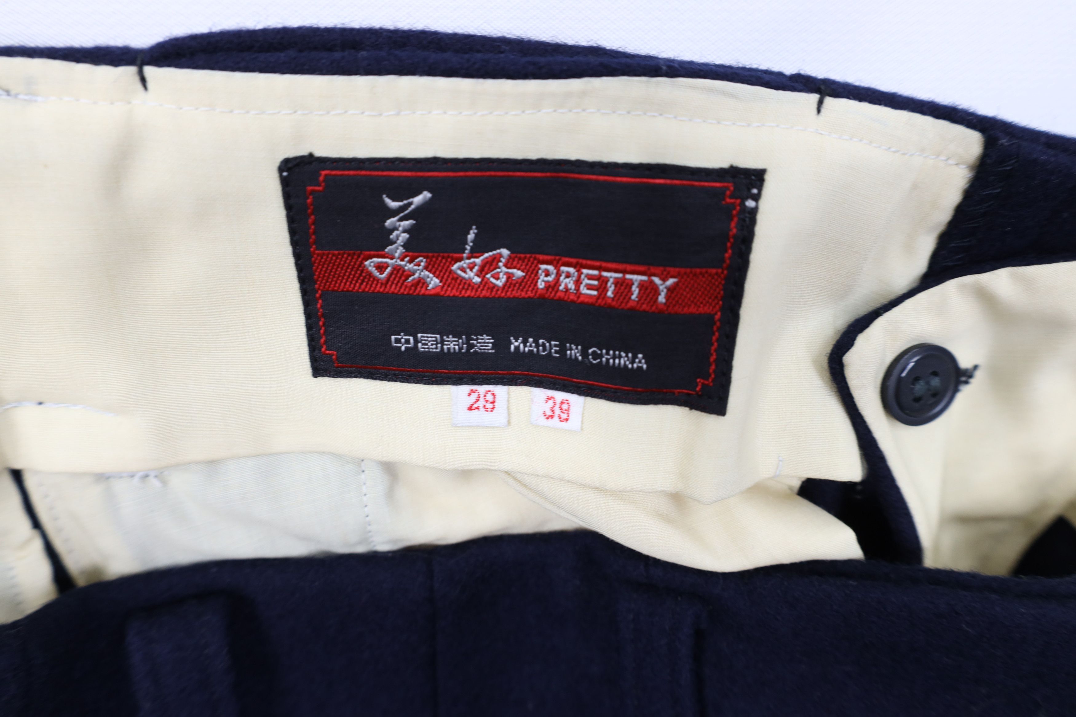 Vintage Vintage 70s Streetwear Wool Wide Leg Chino Pants Blue Size US 29 - 6 Thumbnail