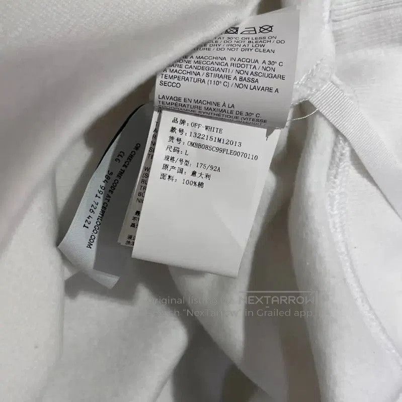 Off-White Off-White White Cotton Men's Hoodie . Size US L / EU 52-54 / 3 - 7 Thumbnail