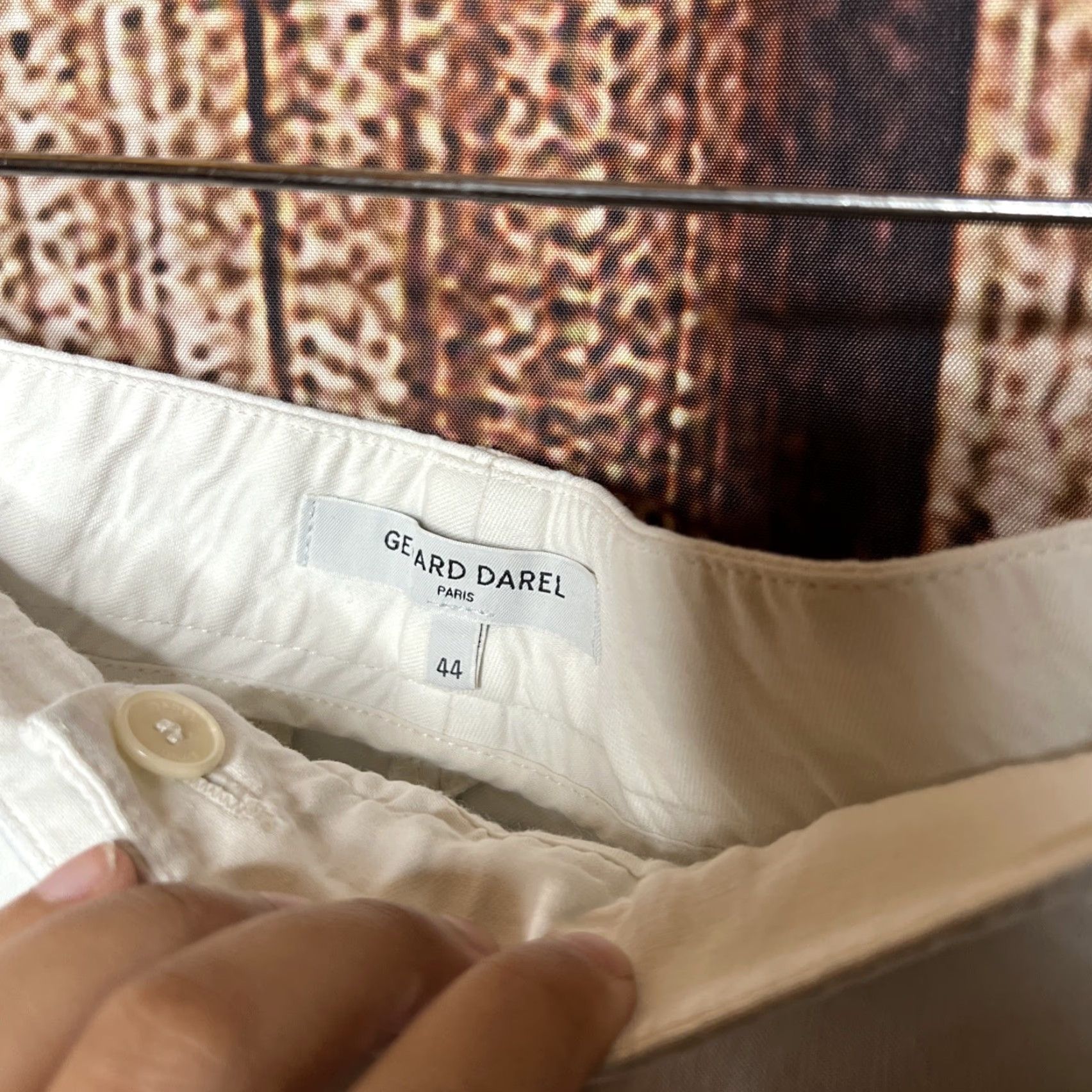 Gerard Darel Gerard Darel Pants Slim White Cotton Trouser Womens 44 Chino City USA Belted High Rise Vintage No Size 30" / US 8 / IT 44 - 2 Thumbnail