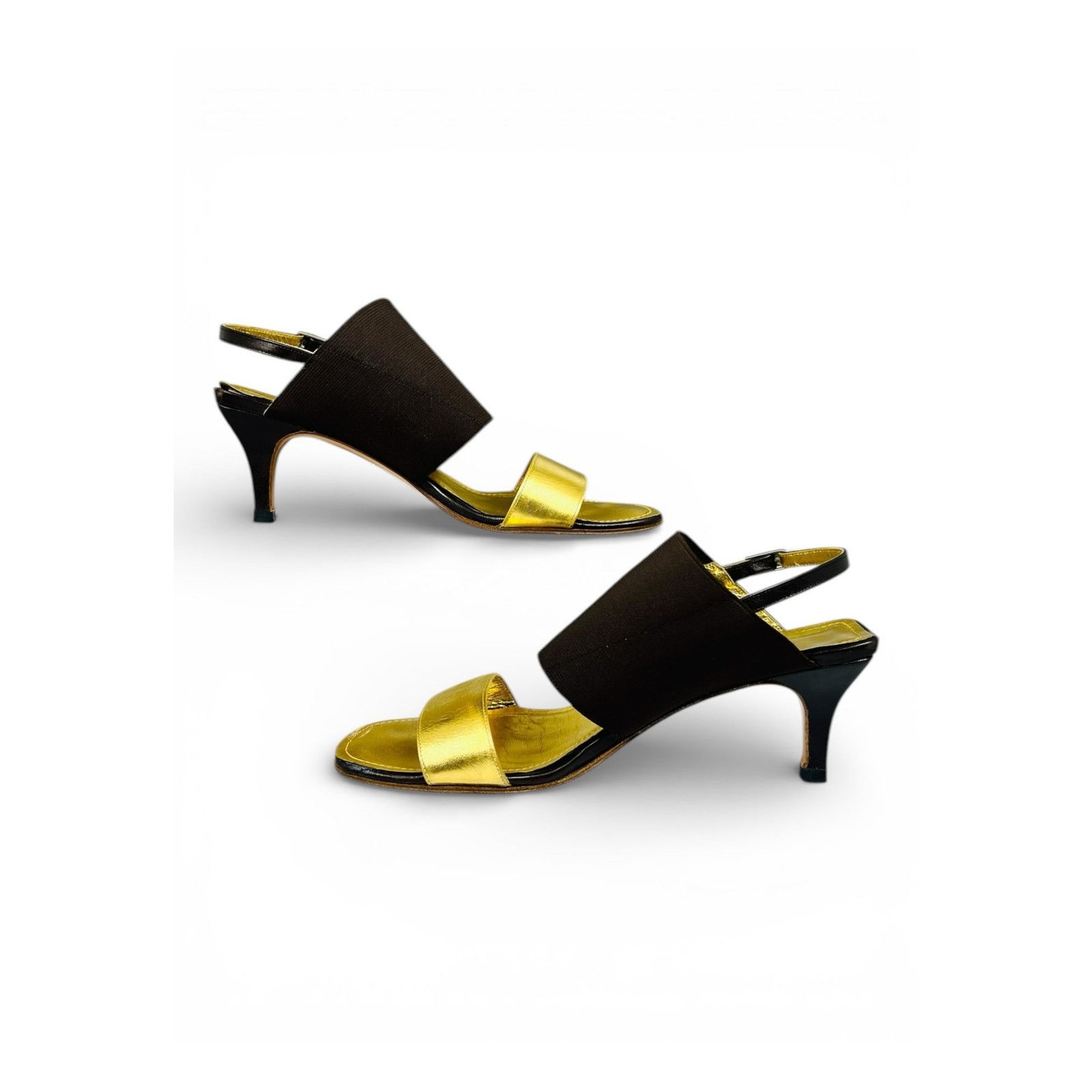 Chanel Chanel Vintage Gold Cap Toe Slingback Heels 38 Lagerfeld 99 Size US 7 / IT 37 - 6 Thumbnail