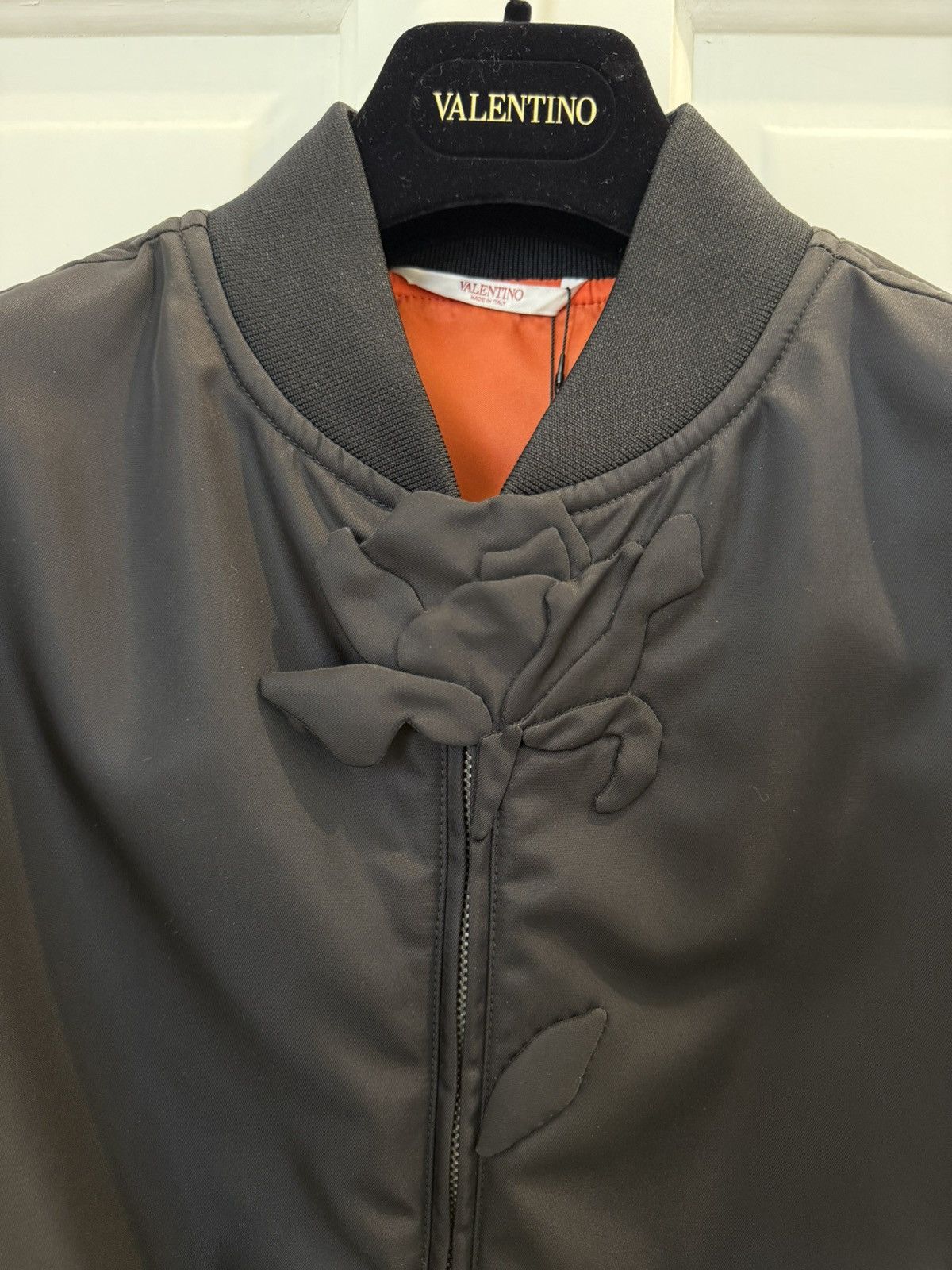 Valentino Valentino Men Bomber Black 3D flower Collar Size US S / EU 44-46 / 1 - 7 Thumbnail
