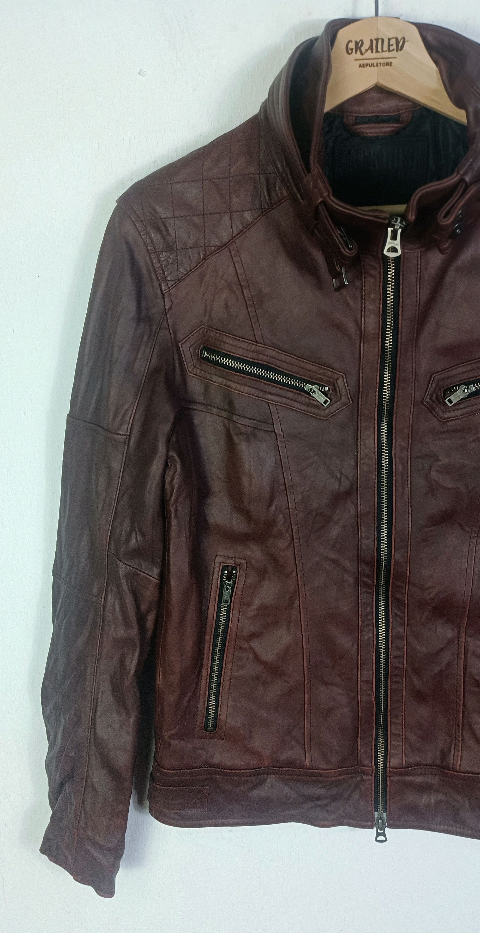 JACKROSE 2000s Jackrose Vintage Multi Pocket Leather Jacket Size US S / EU 44-46 / 1 - 4 Thumbnail