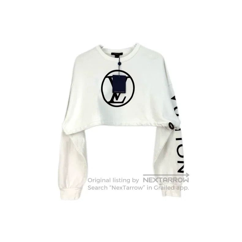 Louis Vuitton Louis Vuitton White classic logo cropped sweatshirt Size M / US 6-8 / IT 42-44 - 1 Thumbnail