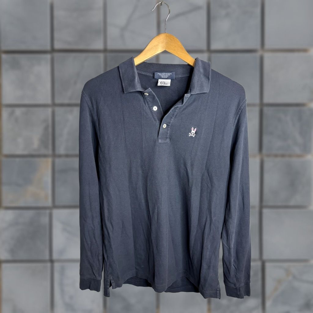 Psycho Bunny Psycho Bunny Polo Shirt Mens M Navy Blue Long Sleeve Pima Cotton Casual Logo Size US M / EU 48-50 / 2 - 1 Thumbnail