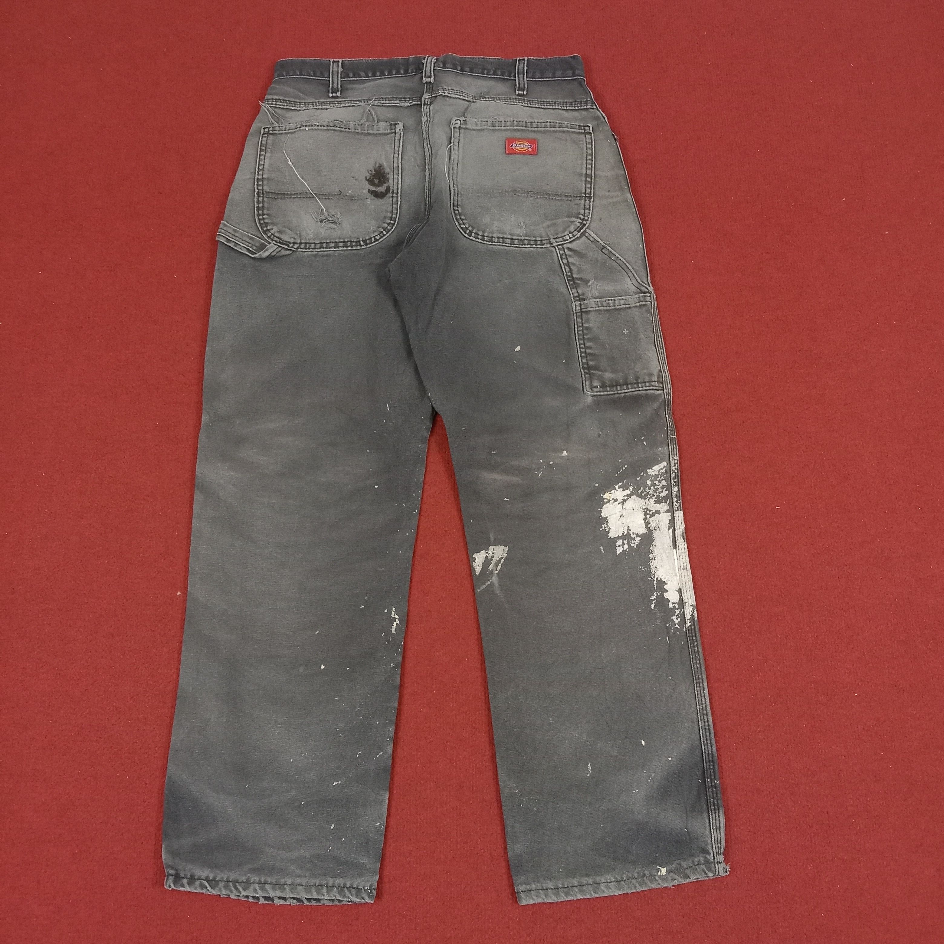 image of Dickies Workwear Style Distressed Carpenter Pants in Black, Men's (Size 31)