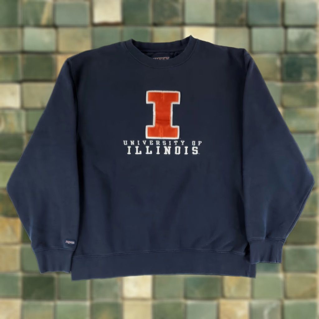 Jansport VINTAGE University Illinois 90s JanSport Crew Neck Sweatshirt Blue Mens XL Size US XL / EU 56 / 4 - 1 Thumbnail