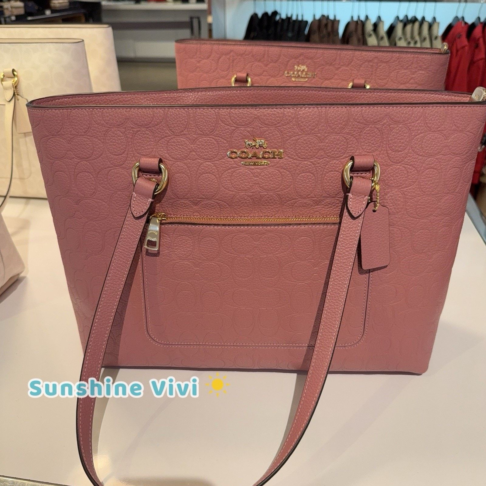 Coach NWT Coach CDL99 Station Tote Bag Signature Leather PEONY Size ONE SIZE - 6 Thumbnail