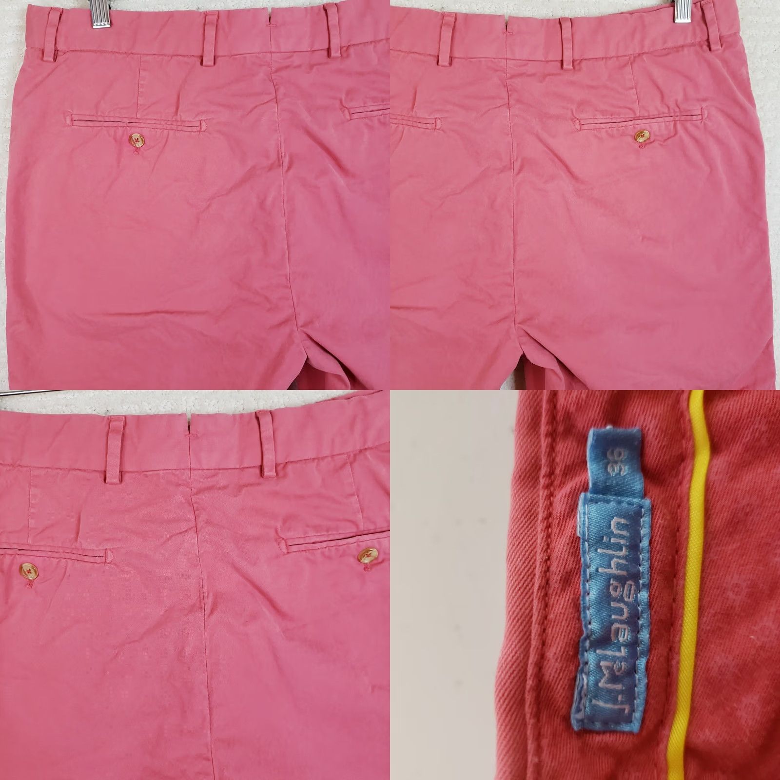 J.McLaughlin J. McLaughlin Shorts Mens 36 Nantucket Red Pink Golf Beach Resort Chino Flat Front Zip Pockets Classic Regular Cotton 10 In Inseam Size US 36 / EU 52 - 8 Thumbnail