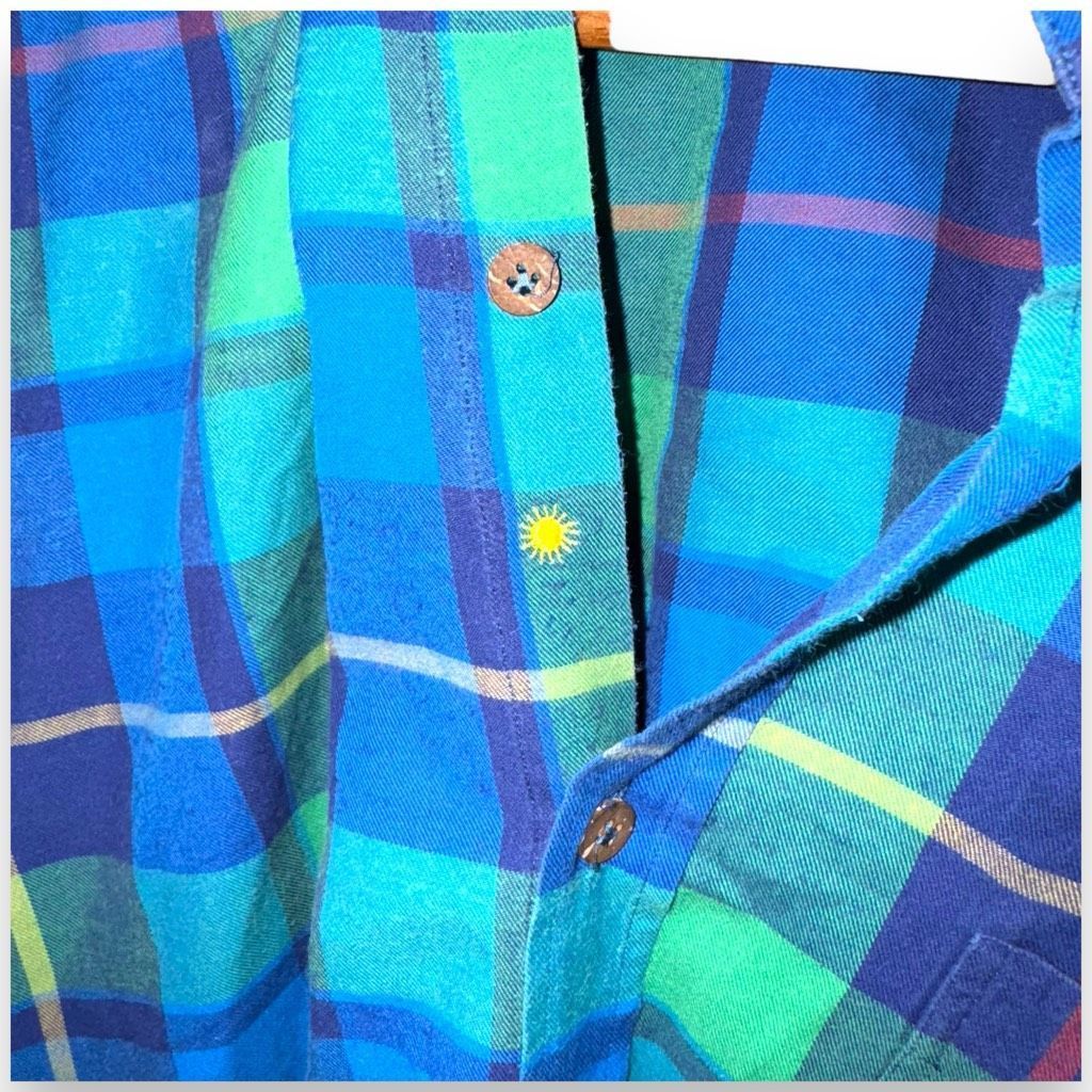 Other Giannetto Portofino Blue & Green Plaid Flannel Button Down Size US L / EU 52-54 / 3 - 4 Thumbnail