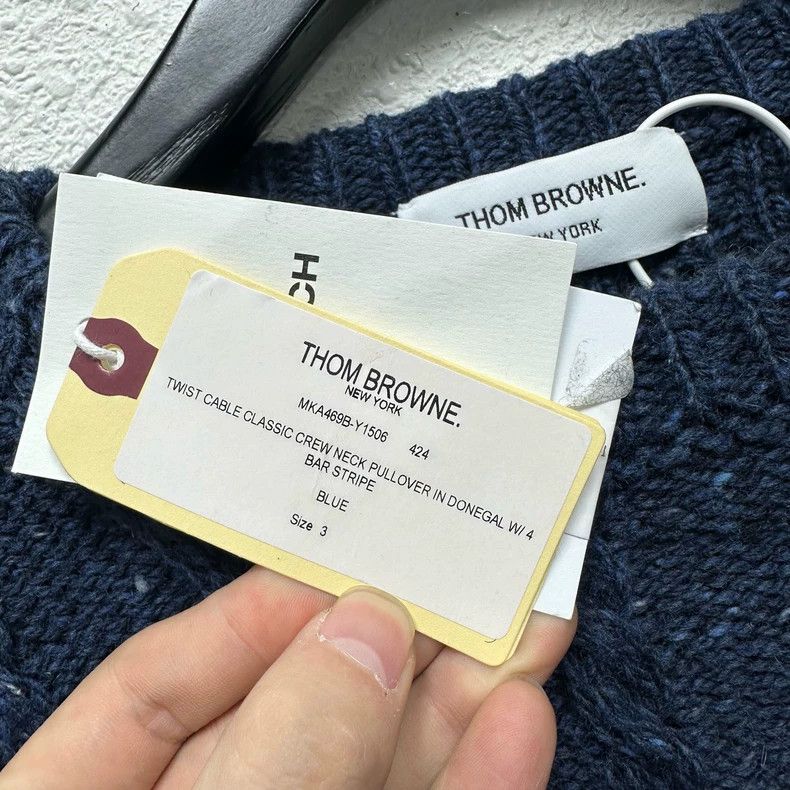 Thom Browne Thom browne SS23 classic four-striped thick knitted blue ro Size US L / EU 52-54 / 3 - 6 Thumbnail