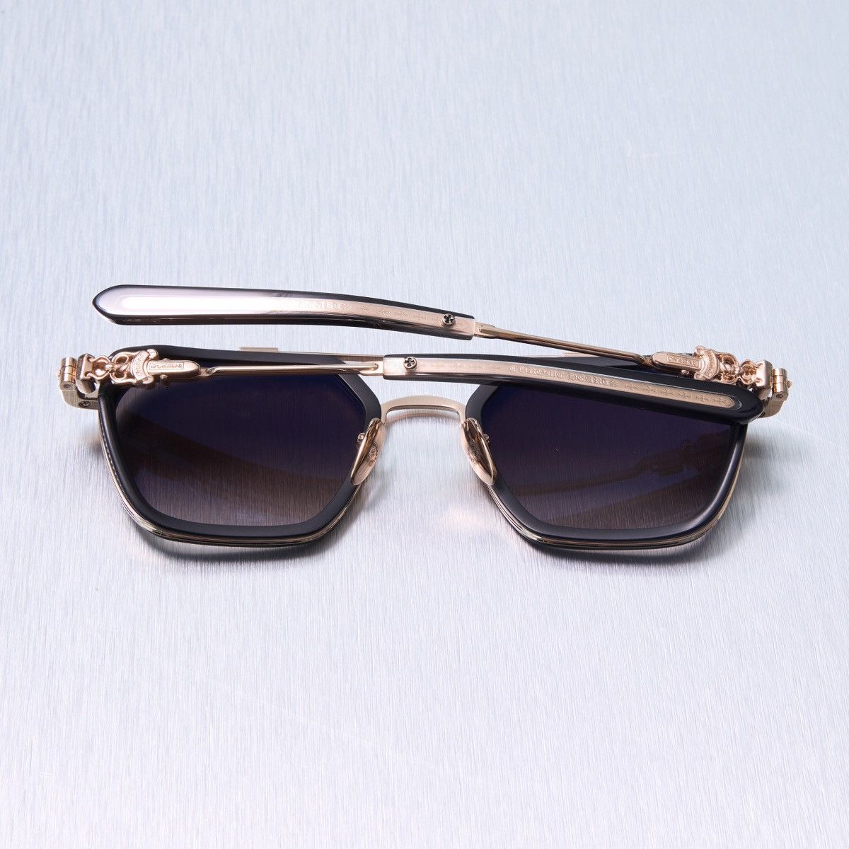 Chrome Hearts CHROME HEARTS HOTATION MBK/GP MATTE BLACK PLASTIC SUNGLASSES Size ONE SIZE - 6 Thumbnail
