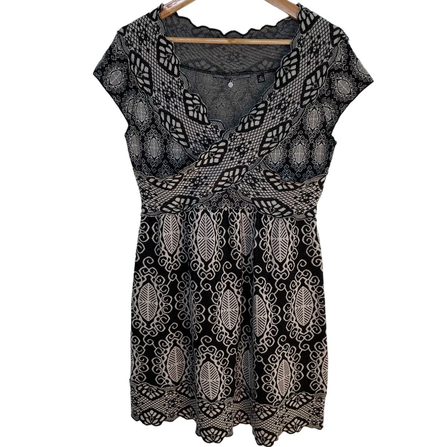 Anthropologie Knitted & Knotted Patterned Dress M Womens Scallop Mini Wool Size M / US 6-8 / IT 42-44 - 1 Thumbnail