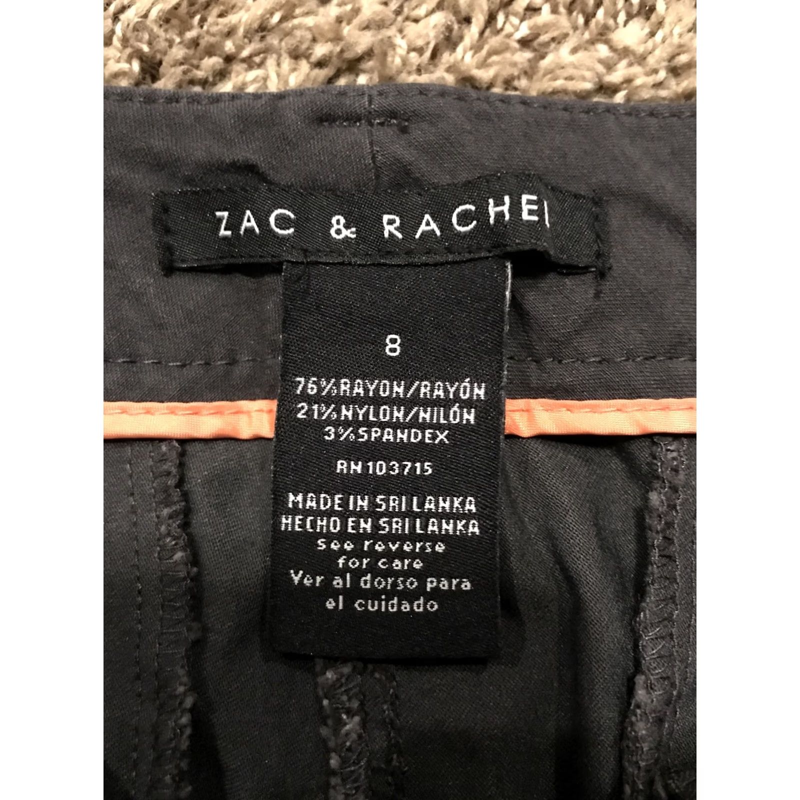 Vintage zac & Rachel Womens Capri Pants 8 Gray Rayon Blend Wide-Leg Inseam 21 Pockets Capris Fashion Casual Accessories Pants Women 30" Waist 30” Vintage: No Size ONE SIZE - 2 Thumbnail