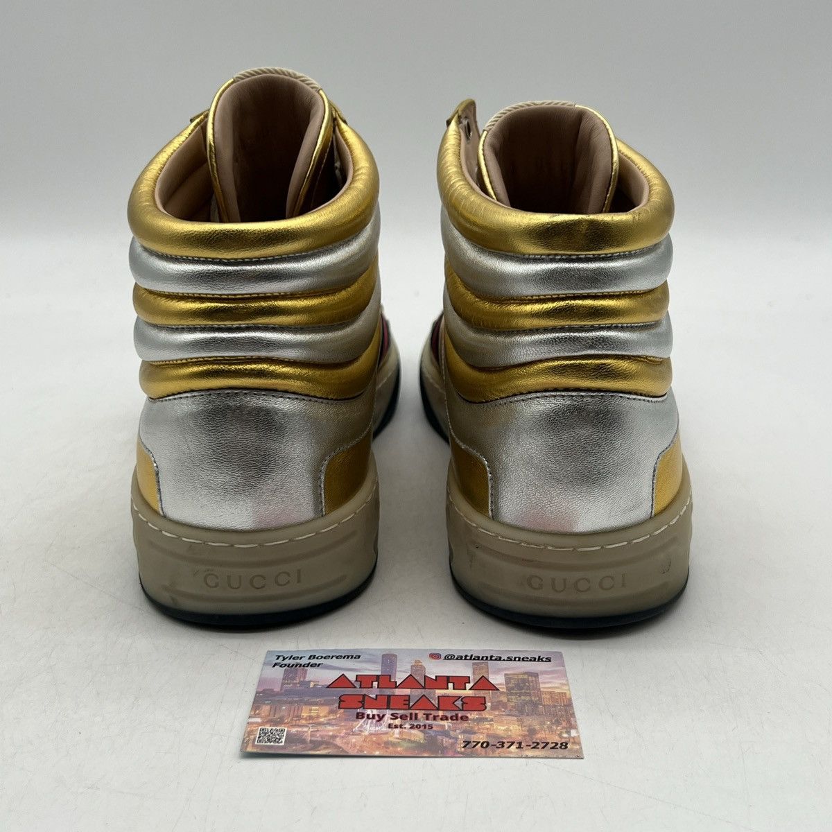 Gucci Gucci leather high metallic gold Size US 8.5 / EU 41-42 - 3 Thumbnail