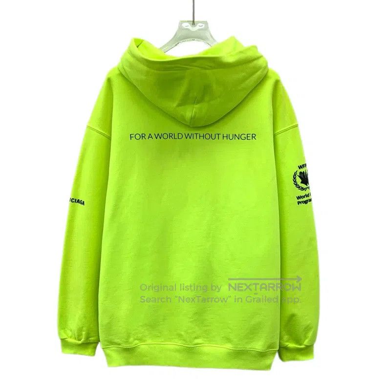 Balenciaga Balenciaga Neon Yellow Cotton Logo Letter Embroidered Hood Size US XS / EU 42 / 0 - 2 Thumbnail