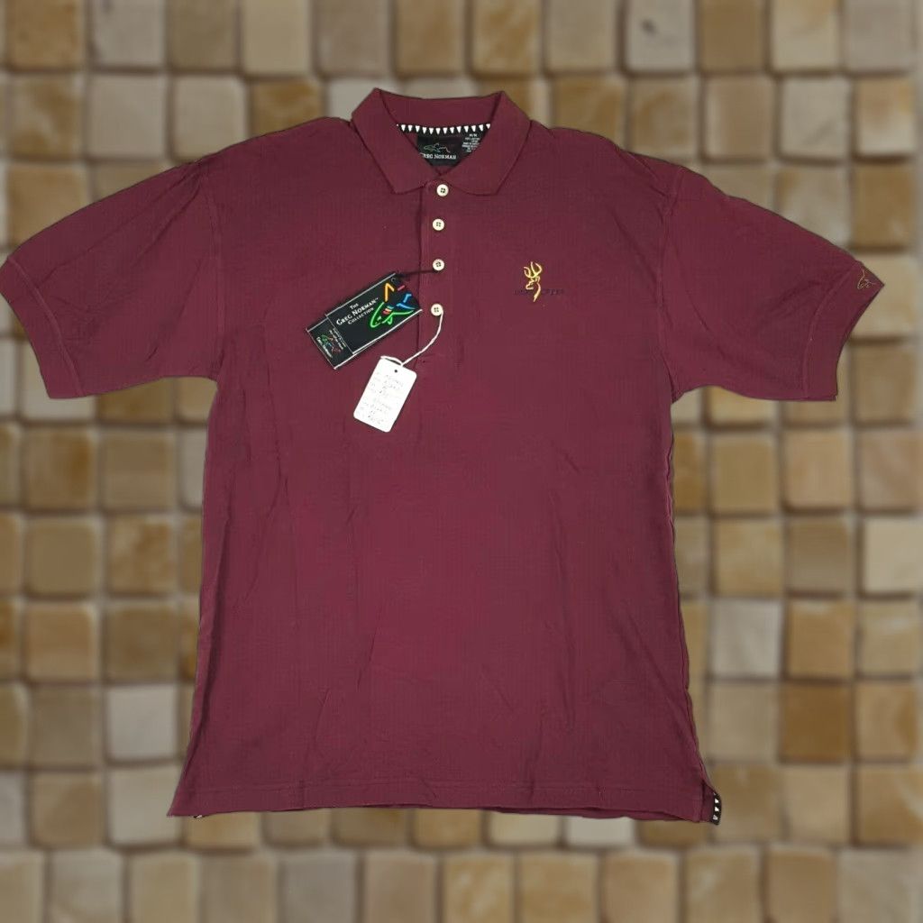 Reebok VTG 90s Greg Norman Golf Men's Size Medium Reebok Short Sleeve Maroon Polo Shirt Size US M / EU 48-50 / 2 - 1 Thumbnail