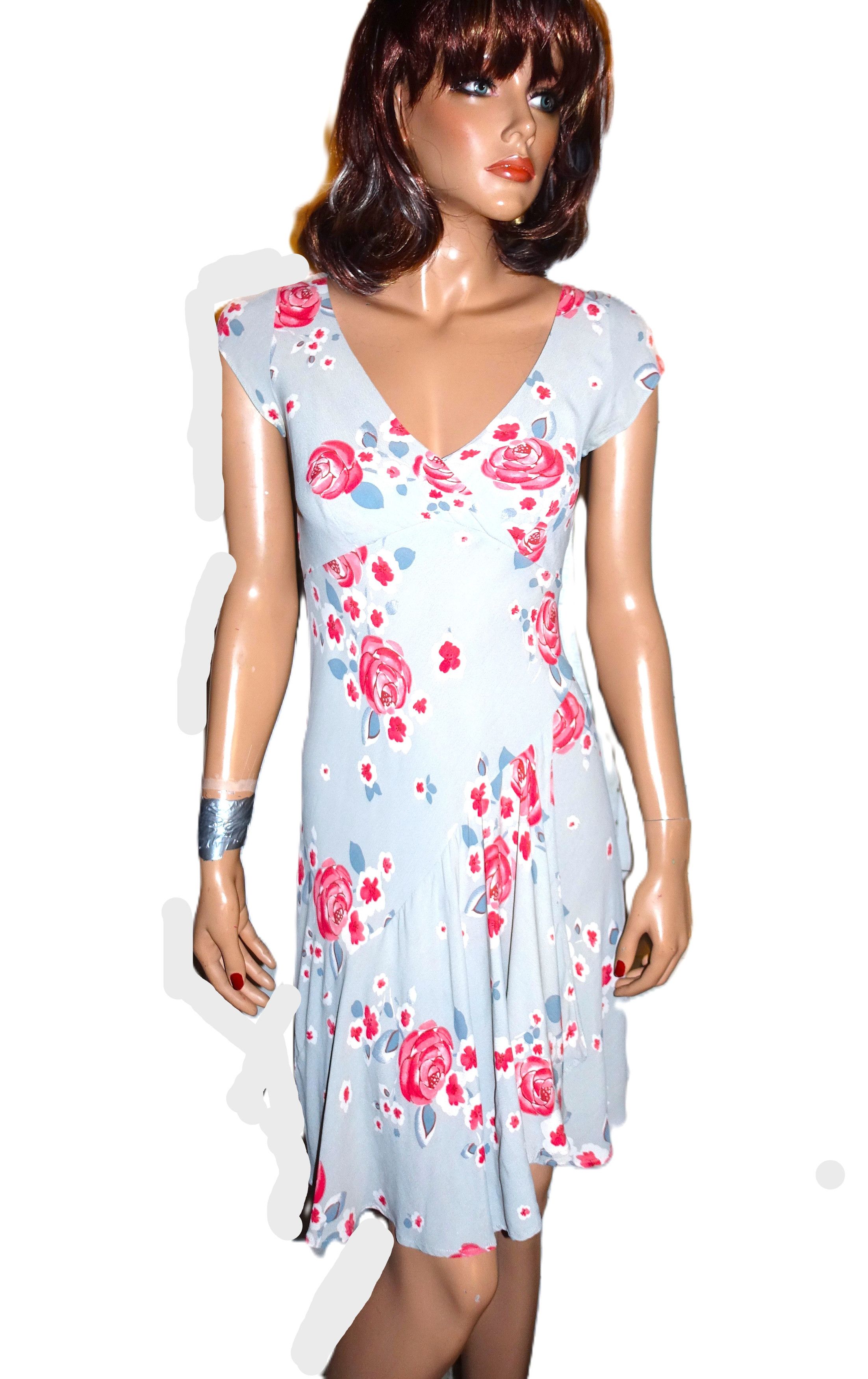 Other Veronique Manga-Bell Light Gray Floral Dress S Size S / US 4 / IT 40 - 8 Thumbnail