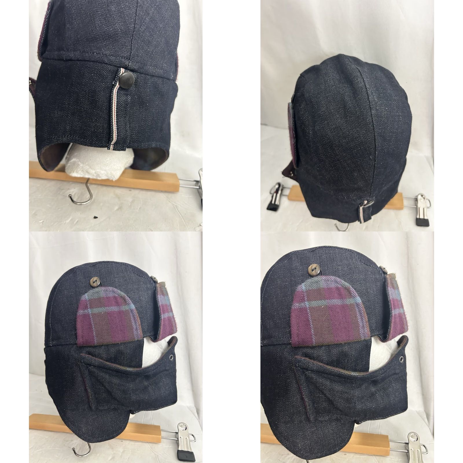 J Brand Marauder Trapper Hat Men Denim Blue Lined Dark Wash Size M/Medium Size ONE SIZE - 8 Thumbnail