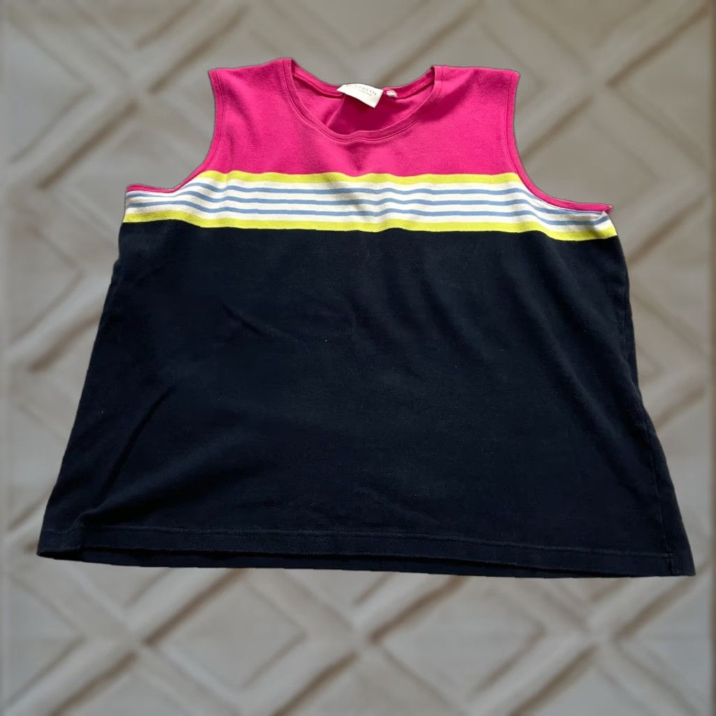 Liz Claiborne Liz Claiborne Tank Top Womens 2XL Multicolor Soft Stretch Sleeveless Basic Classic Size XXL / US 16-18 / IT 52-54 - 1 Thumbnail