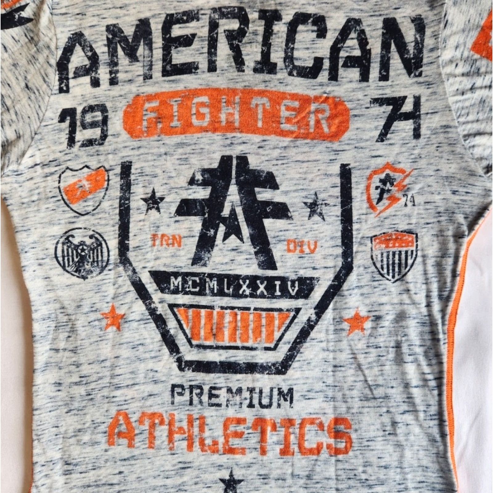 Vintage American Fighter By Affliction Saginaw Valley Women's L Grey Graphic T-Shirt MMA Athletic Gymwear Biker Tee Shirt Womens L Grey Graphic MMA Size L / US 10 / IT 46 - 4 Thumbnail