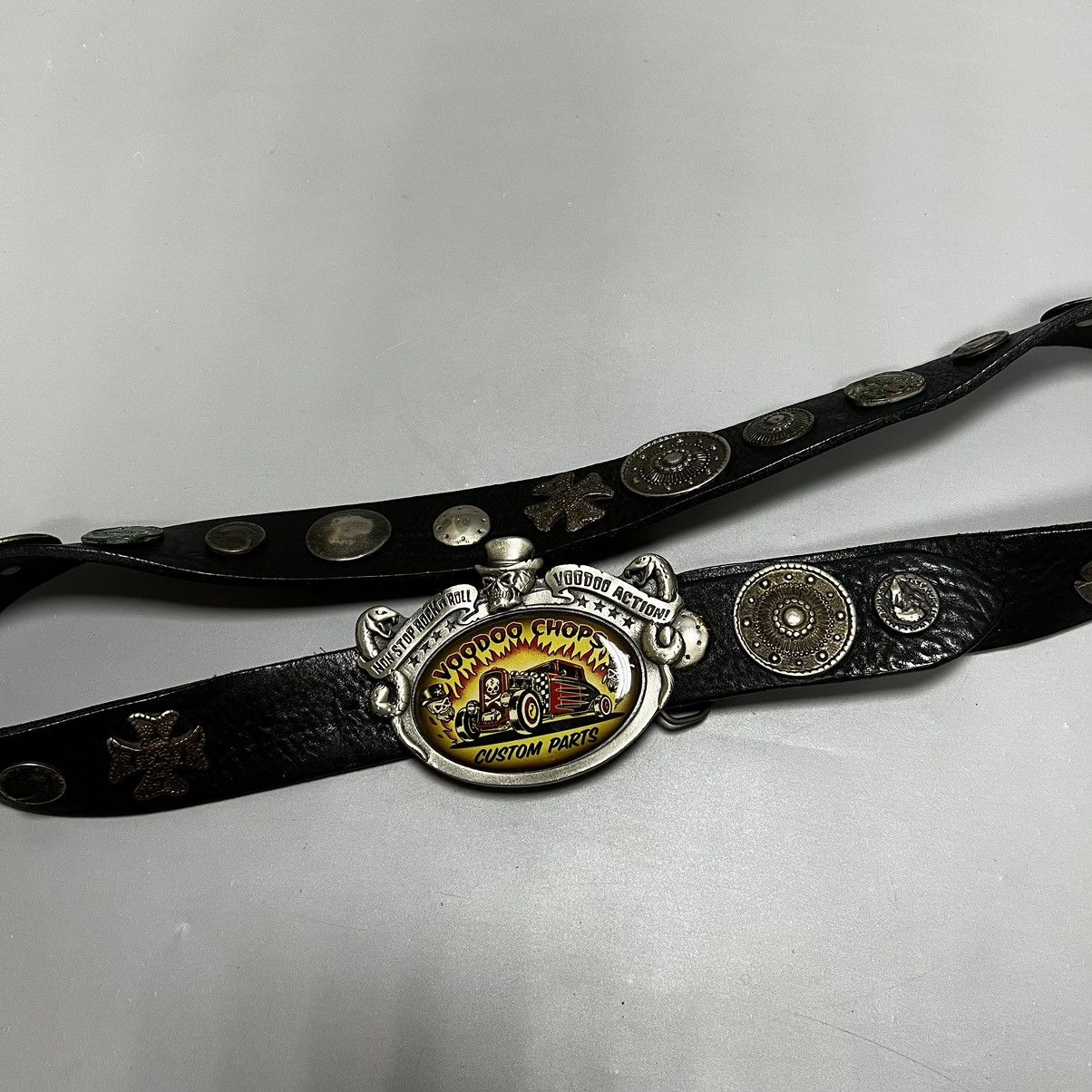 Vintage Vintage leather belt rock’n roll voodo chops Size ONE SIZE - 3 Thumbnail