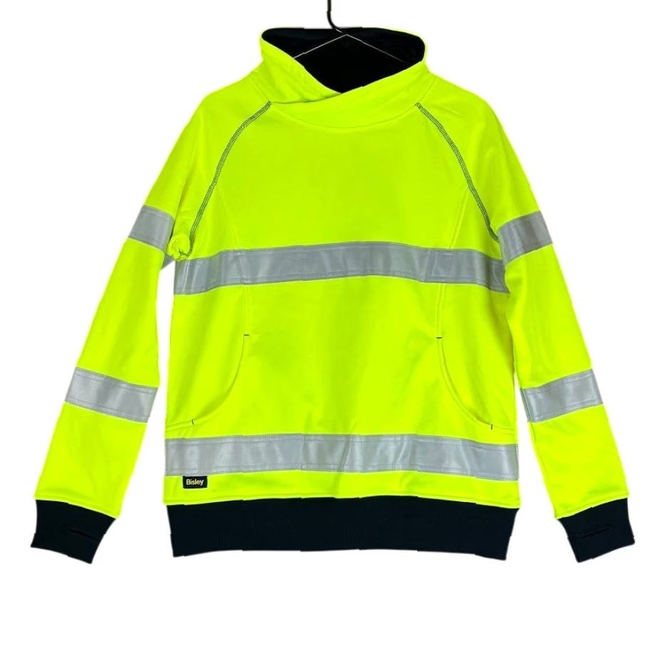 Sisley Bisley Womens Sweatshirt Neon Outdoor Workwear Long Sleeve Cowl Neck Stretch S Yellow Size S / US 4 / IT 40 - 2 Thumbnail