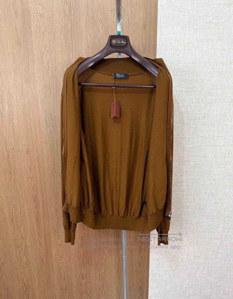 Loro Piana Loro Piana 12 Micron Full Zip Knit Sweater Camel Color Size US L / EU 52-54 / 3 - 7 Thumbnail