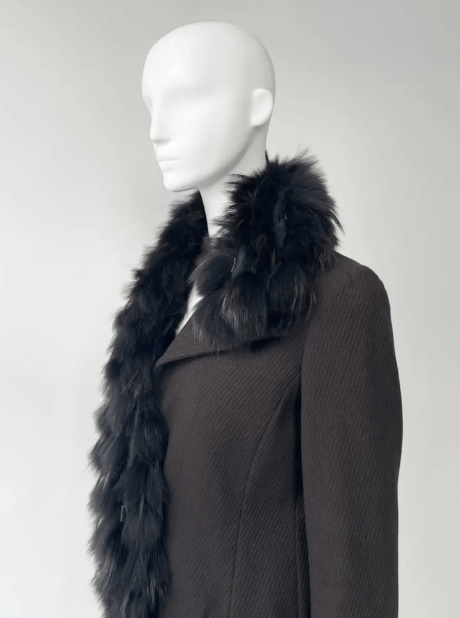 Emporio Armani wool coat with fur trimming Size XS / US 0-2 / IT 36-38 - 6 Thumbnail